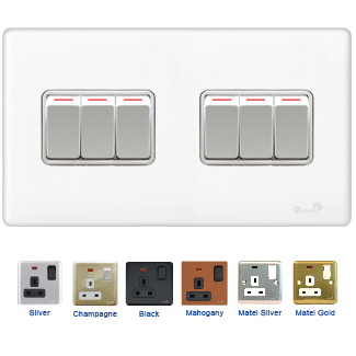 6 Gang rectangular switch
