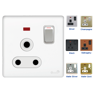 15A socket switch with neon