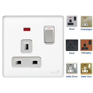 13A socket switch with neon